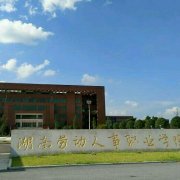 湖南劳动人事职业学院五年制大专的logo
